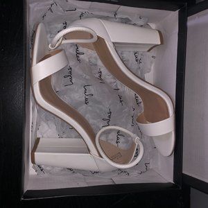 Brand new Lulu white block heels